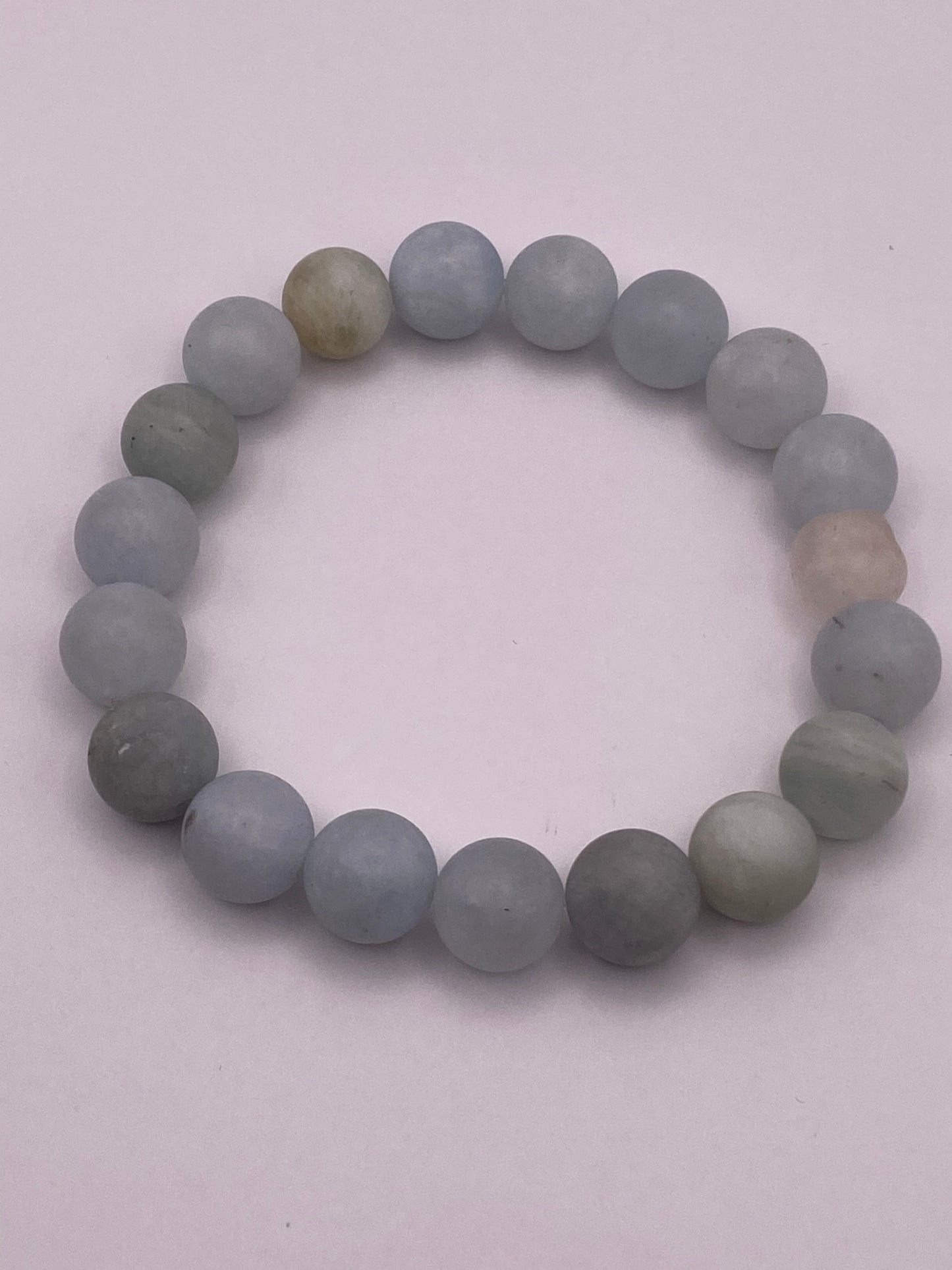 Frosted Aquamarine Beaded Bracelet