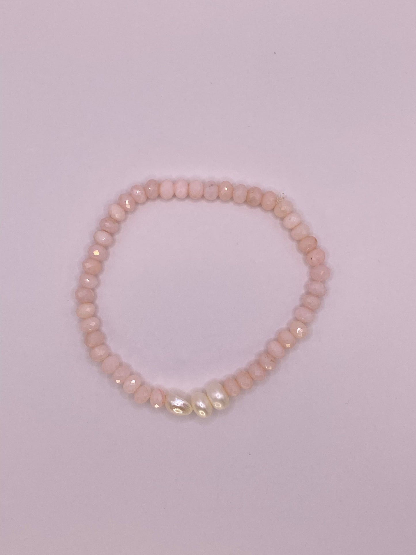 Pink Opal and Pearl Bracelet