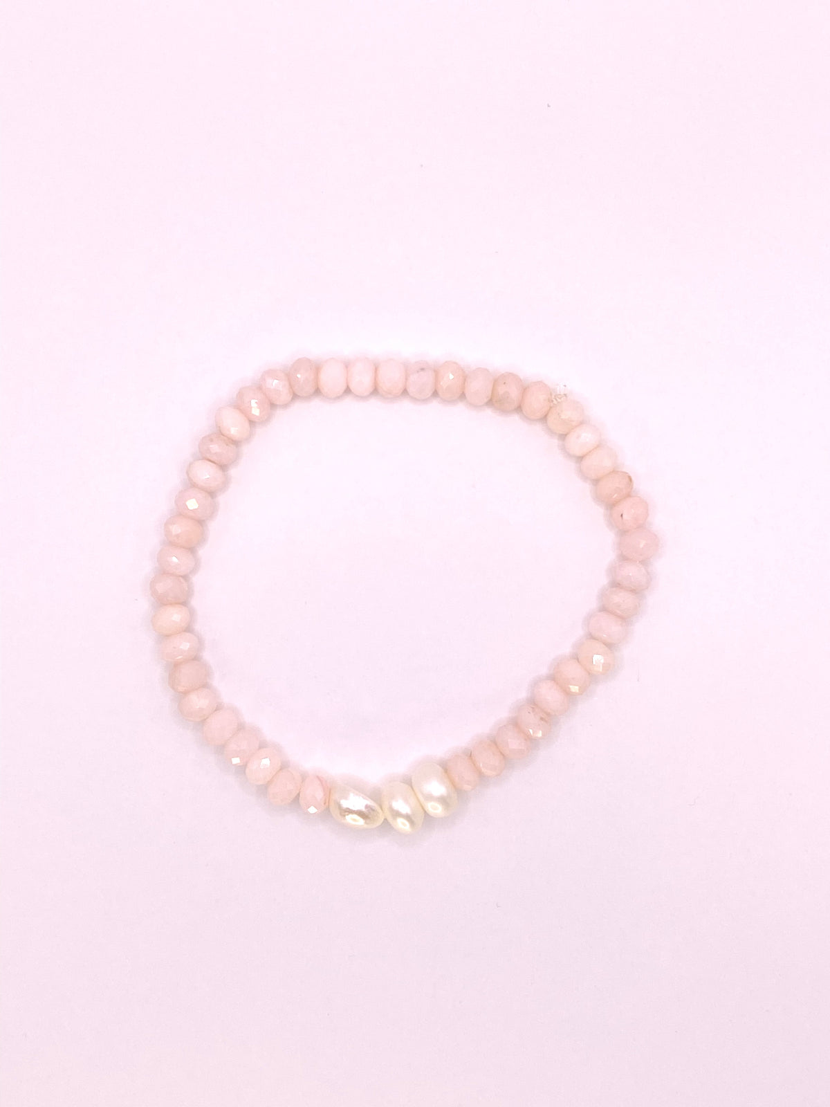 Pink Opal and Pearl Bracelet