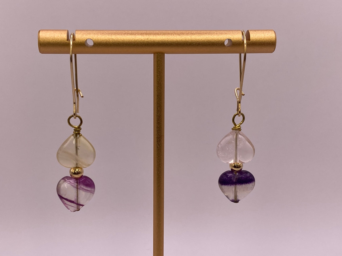 Purple and Green Fluorite Earrings