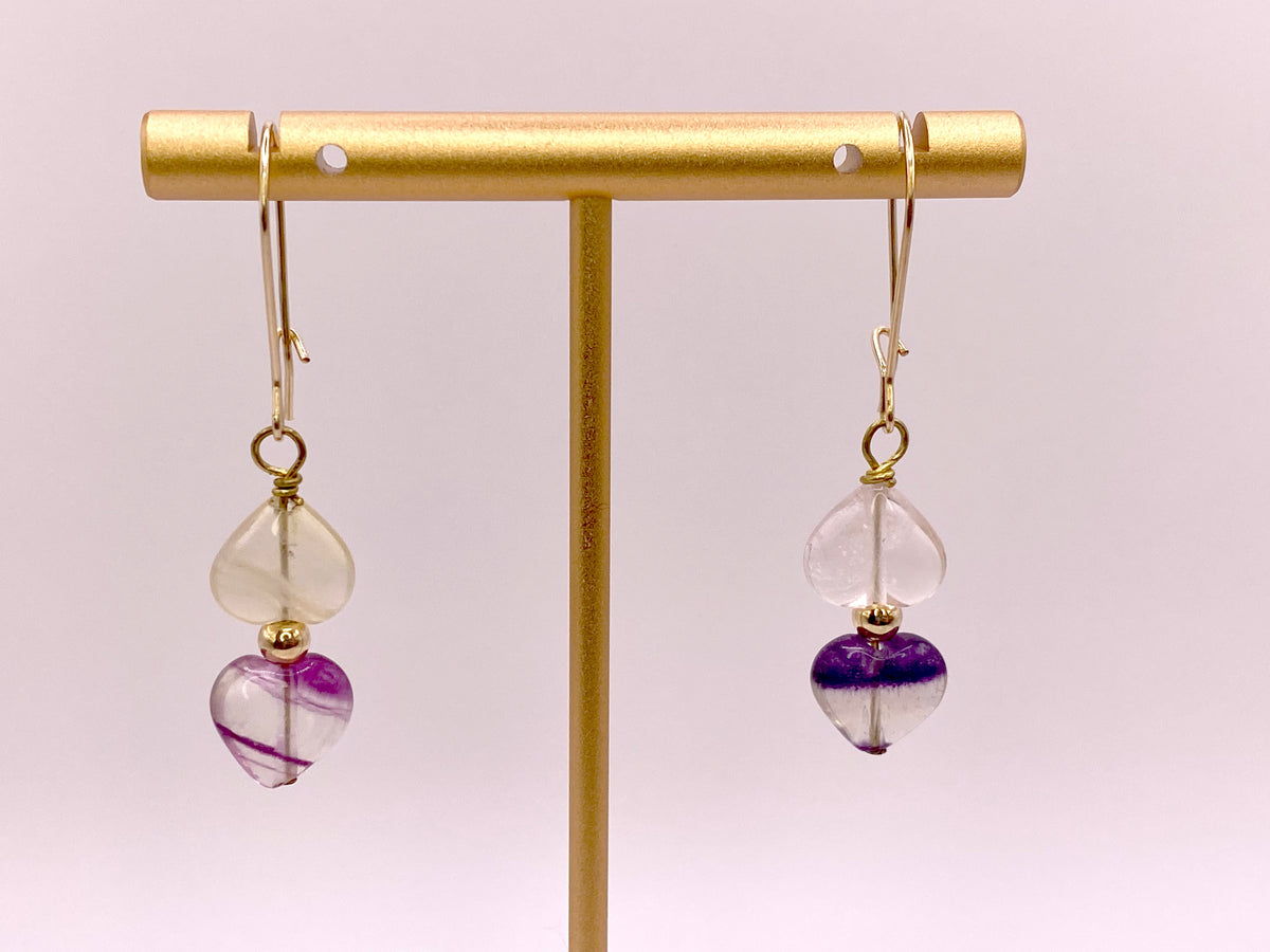 Purple and Green Fluorite Earrings