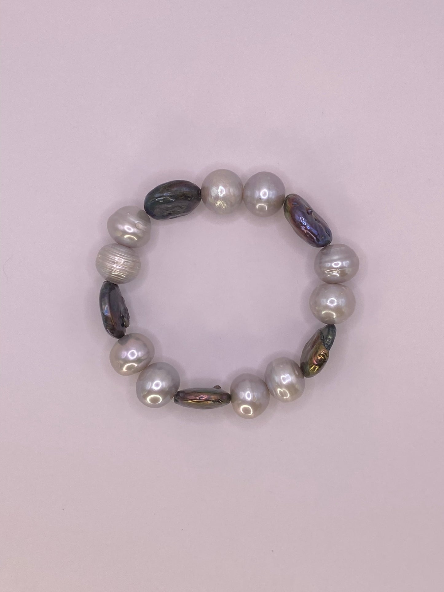 Abalone Coin and Pearl Bracelet