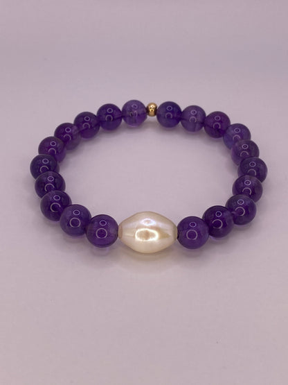 Amethyst and Pearl Bracelet