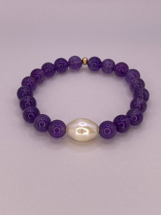 Amethyst and Pearl Bracelet
