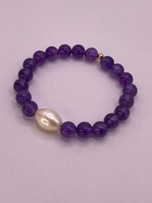 Amethyst and Pearl Bracelet