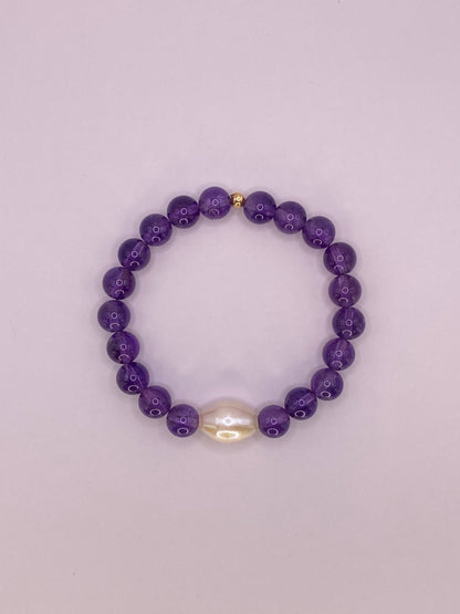 Amethyst and Pearl Bracelet
