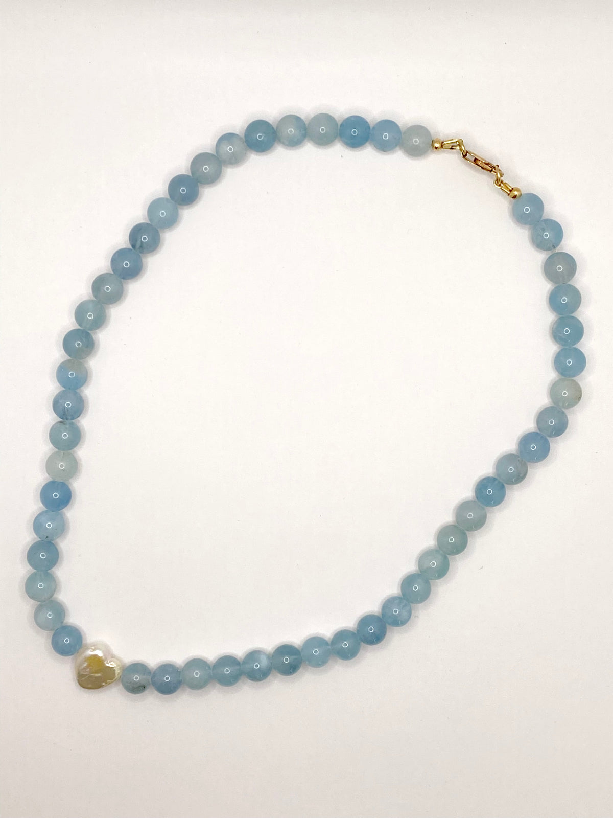 Aquamarine and Pearl Necklace