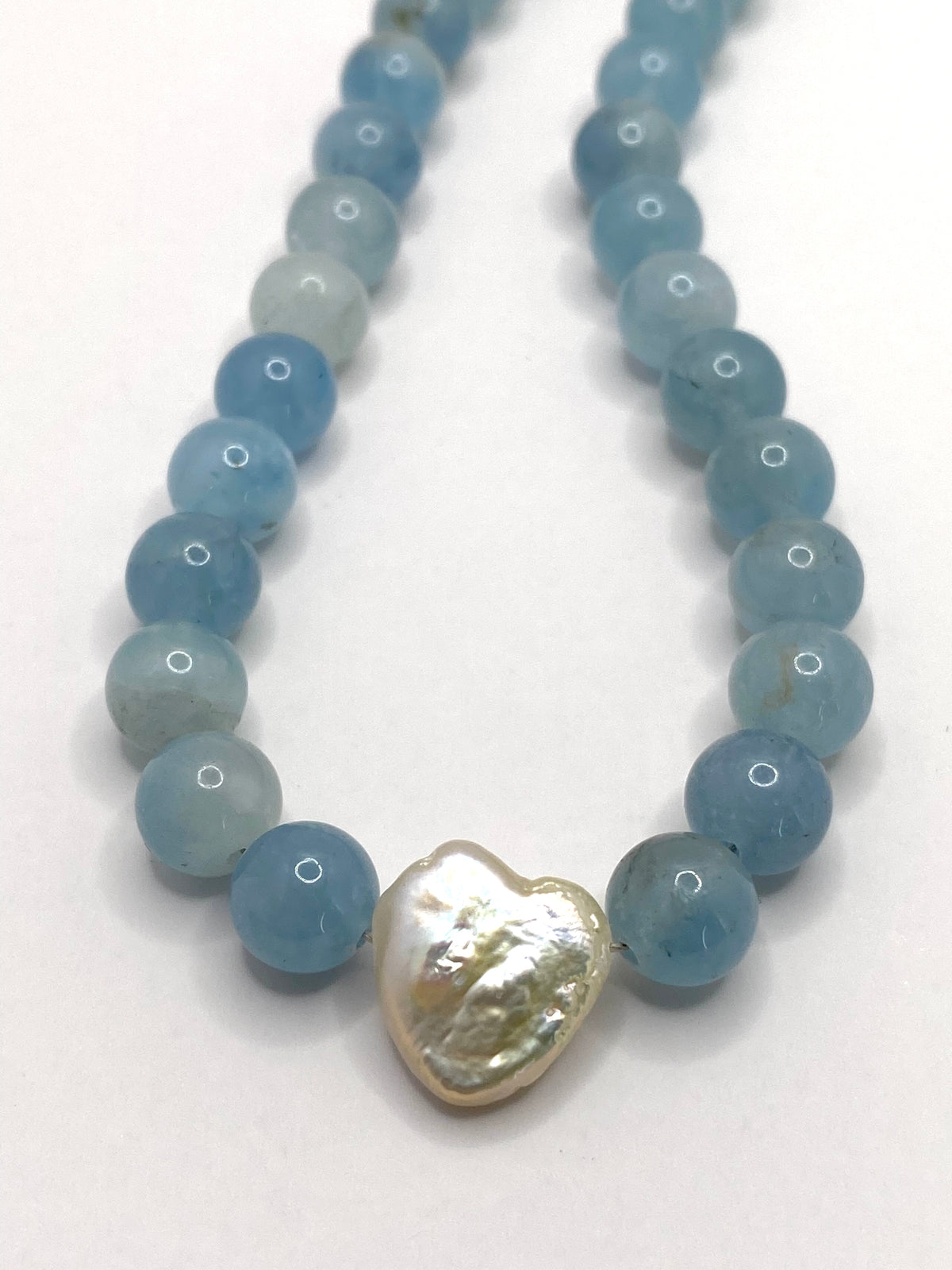 Aquamarine and Pearl Necklace