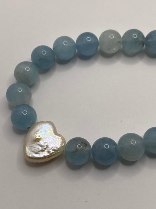 Aquamarine and Pearl Necklace