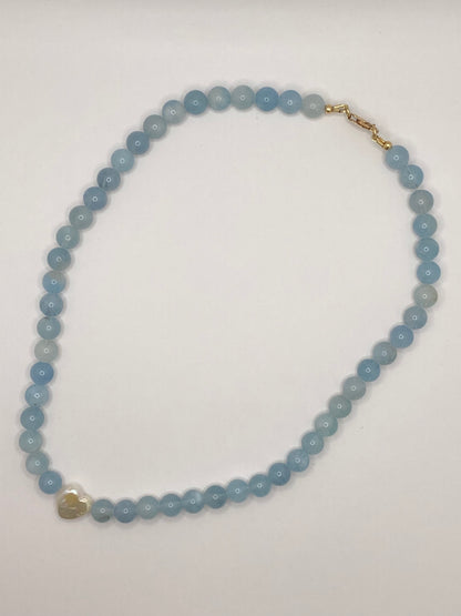 Aquamarine and Pearl Necklace