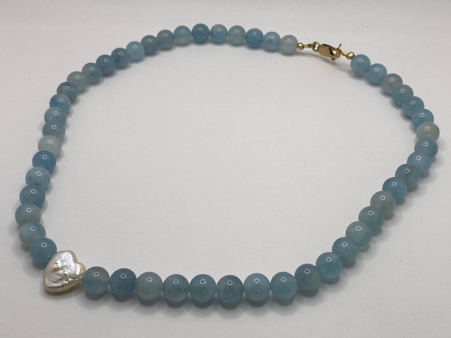 Aquamarine and Pearl Necklace