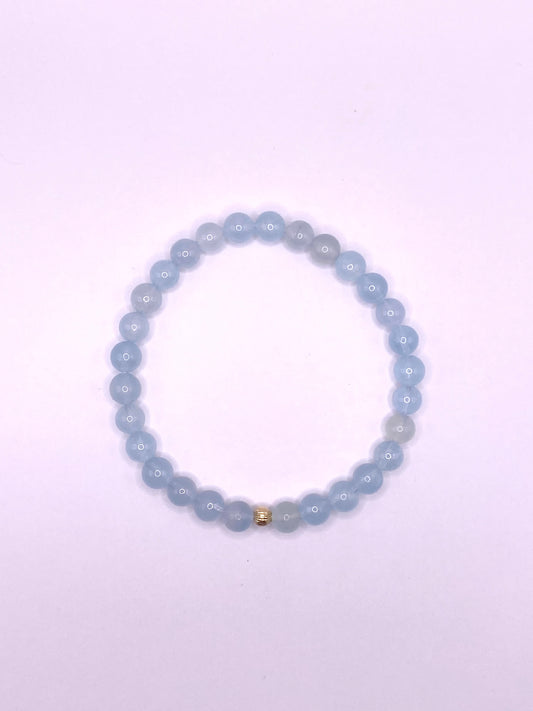 Aquamarine beaded bracelet
