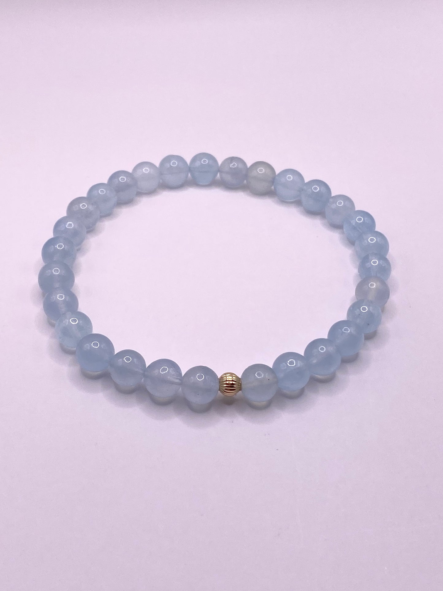 Aquamarine beaded bracelet