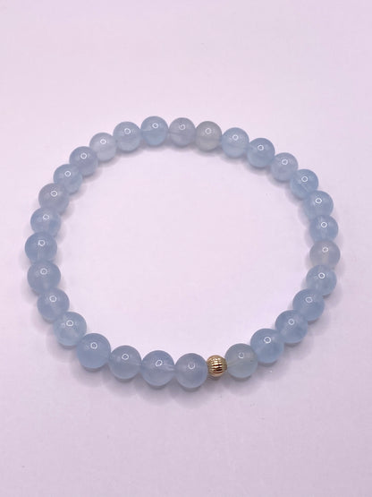 Aquamarine beaded bracelet