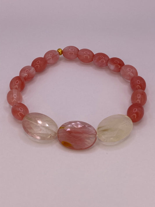 Cherry Quartz Beaded Bracelet