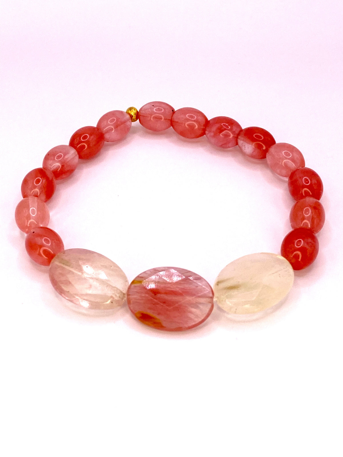 Cherry Quartz Beaded Bracelet