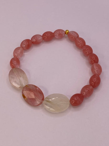 Cherry Quartz Beaded Bracelet