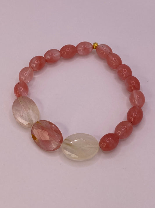 Cherry Quartz Beaded Bracelet