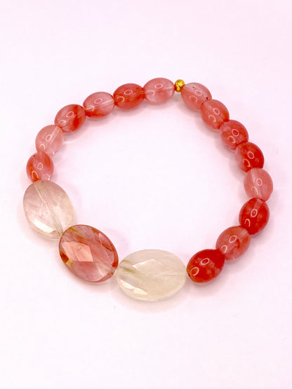 Cherry Quartz Beaded Bracelet