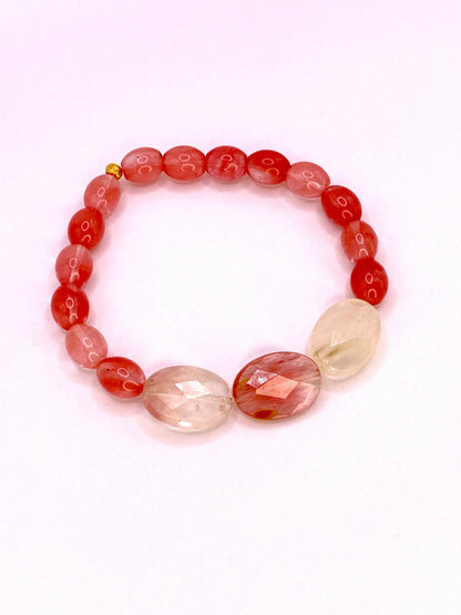 Cherry Quartz Beaded Bracelet