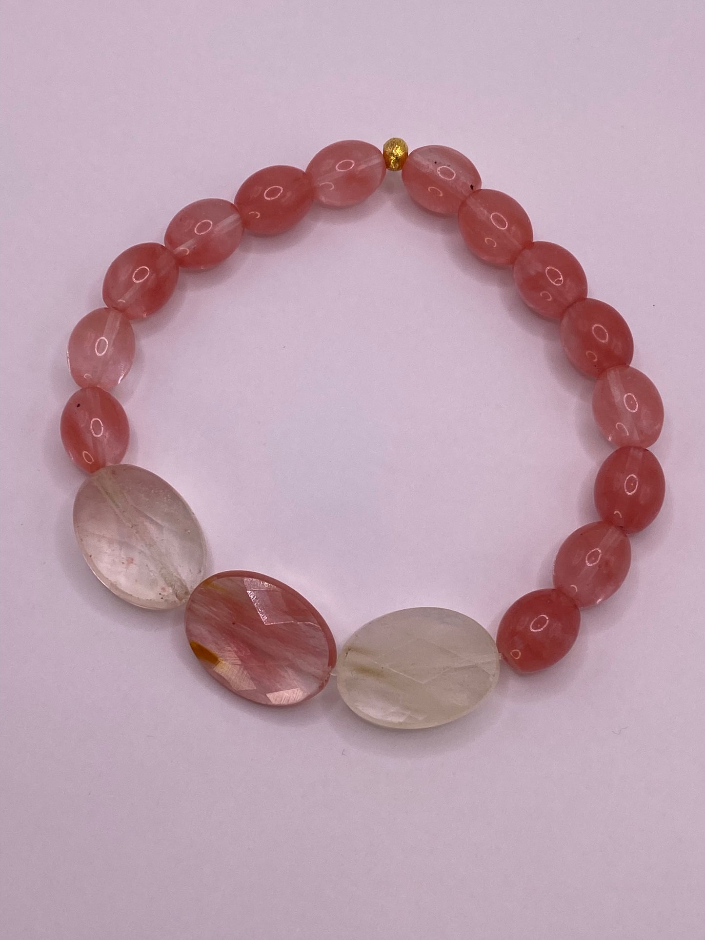 Cherry Quartz Beaded Bracelet