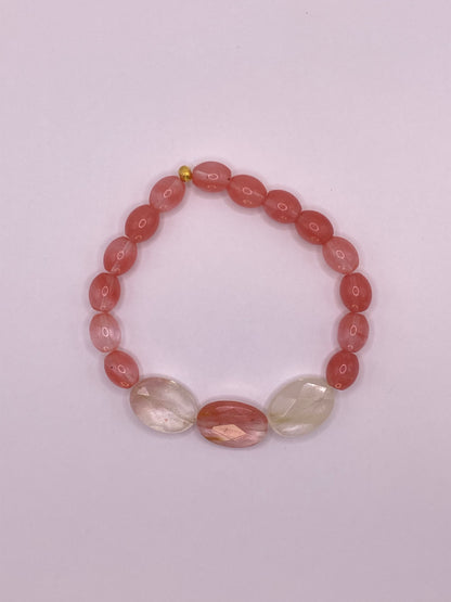Cherry Quartz Beaded Bracelet