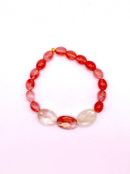 Cherry Quartz Beaded Bracelet