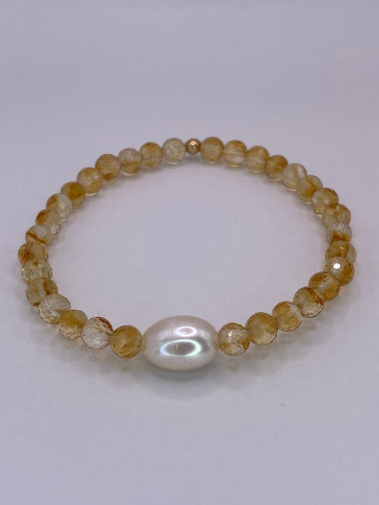 Citrine and Pearl Bracelet