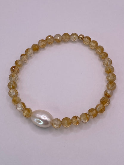 Citrine and Pearl Bracelet