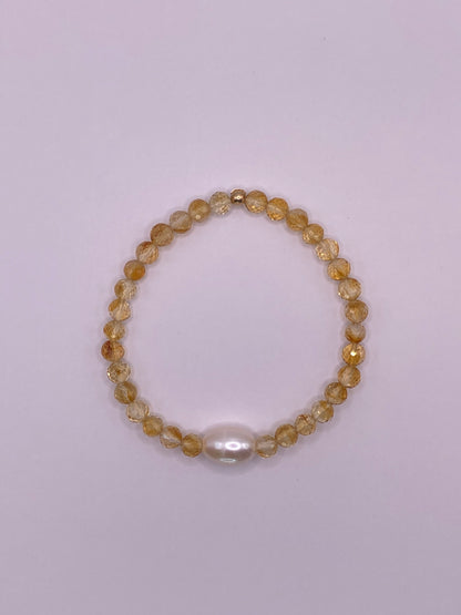 Citrine and Pearl Bracelet