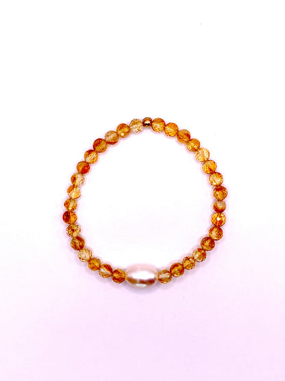 Citrine and Pearl Bracelet
