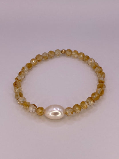 Citrine and Pearl Bracelet