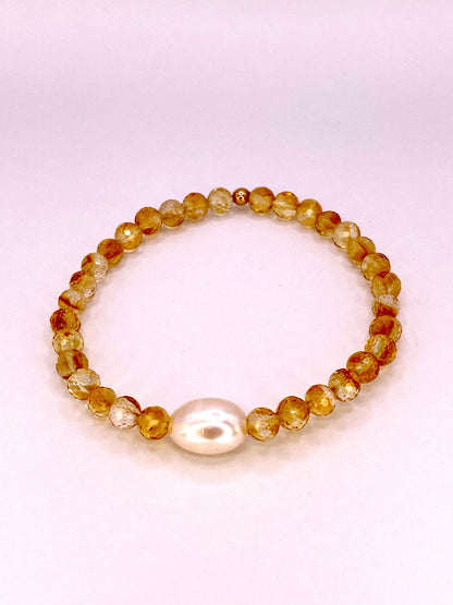 Citrine and Pearl Bracelet