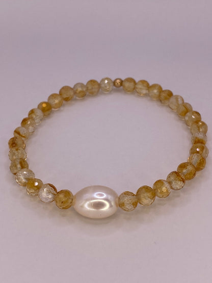 Citrine and Pearl Bracelet