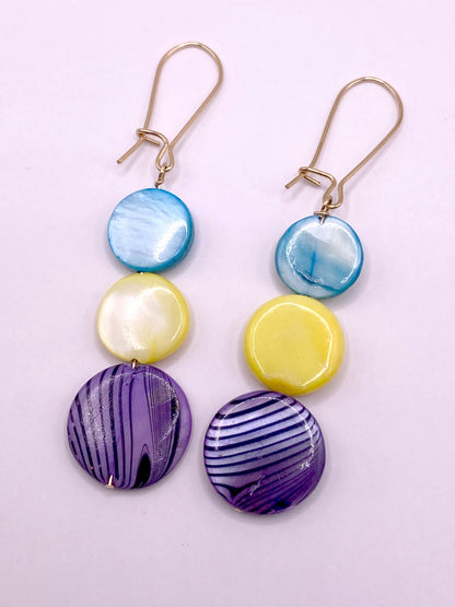 Dyed Shell and Glass Beaded Necklace, Bracelet and Earring Set