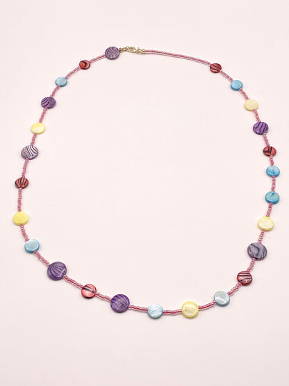 Dyed Shell and Glass Beaded Necklace, Bracelet and Earring Set