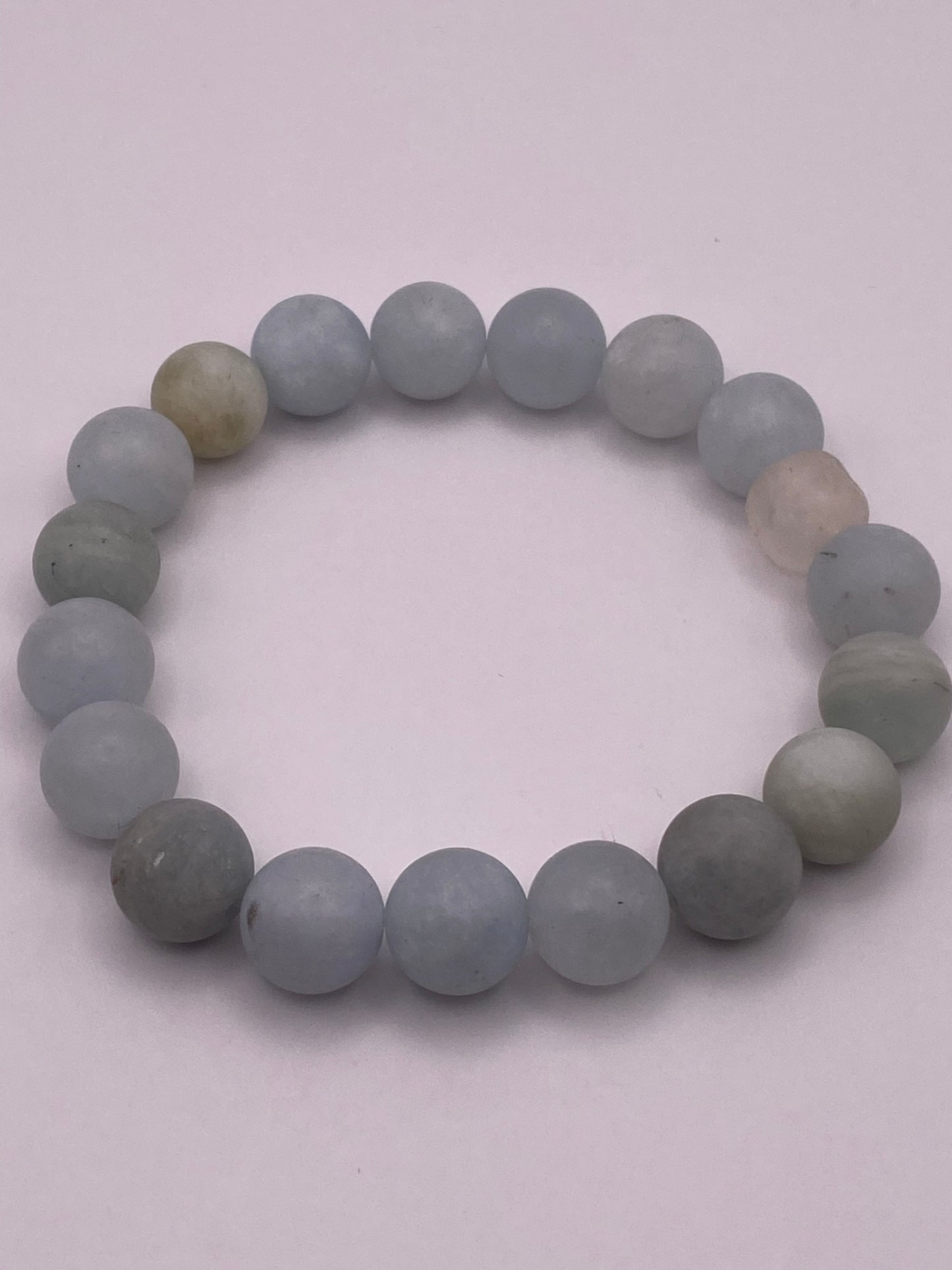 Frosted Aquamarine Beaded Bracelet
