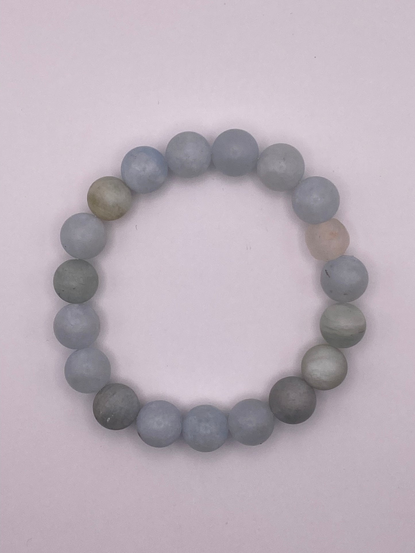 Frosted Aquamarine Beaded Bracelet