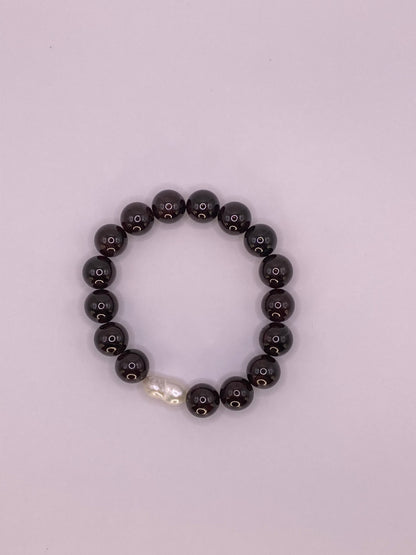 Garnet and Pearl Bracelet