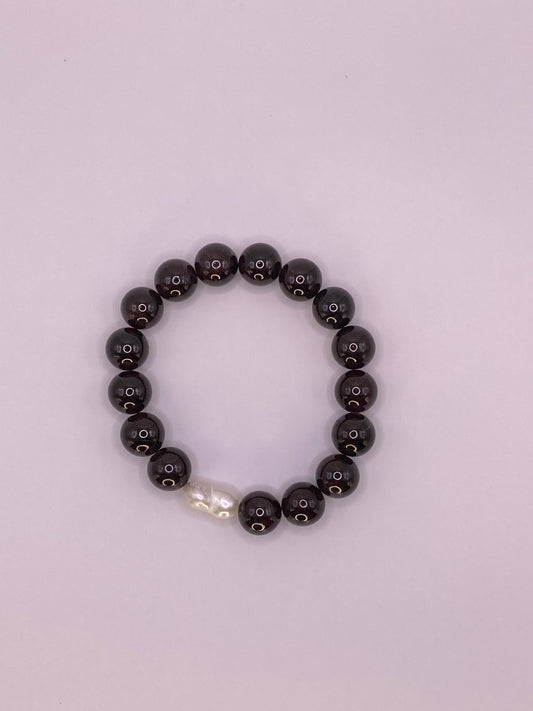 Garnet and Pearl Bracelet