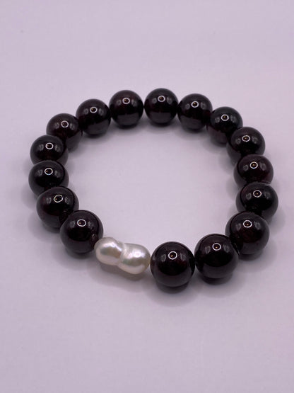 Garnet and Pearl Bracelet