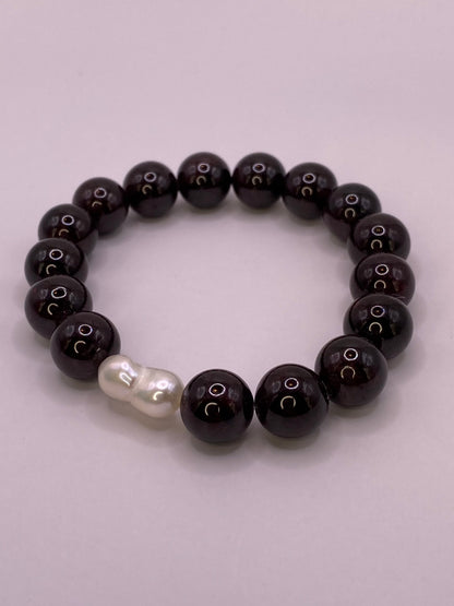 Garnet and Pearl Bracelet