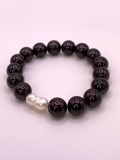 Garnet and Pearl Bracelet