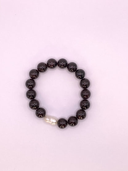 Garnet and Pearl Bracelet