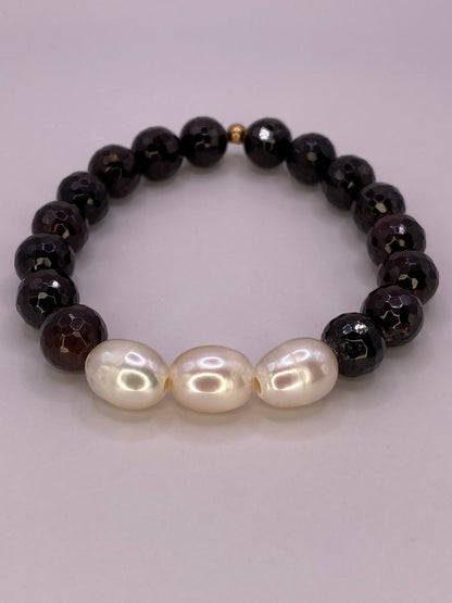 Garnet Bracelet with Pearls