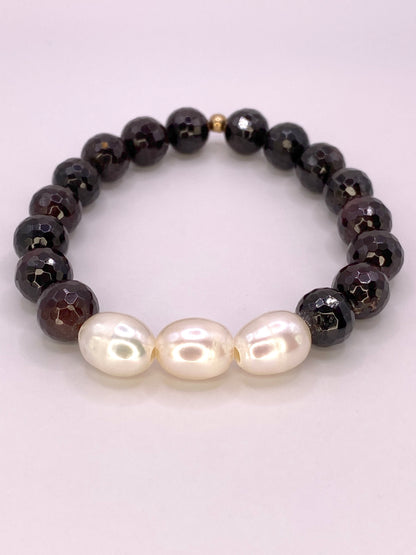 Garnet Bracelet with Pearls