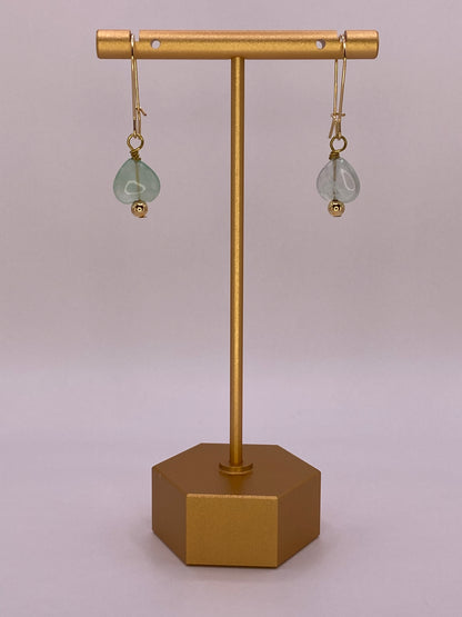 Green Fluorite Heart Earrings