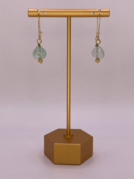 Green Fluorite Heart Earrings