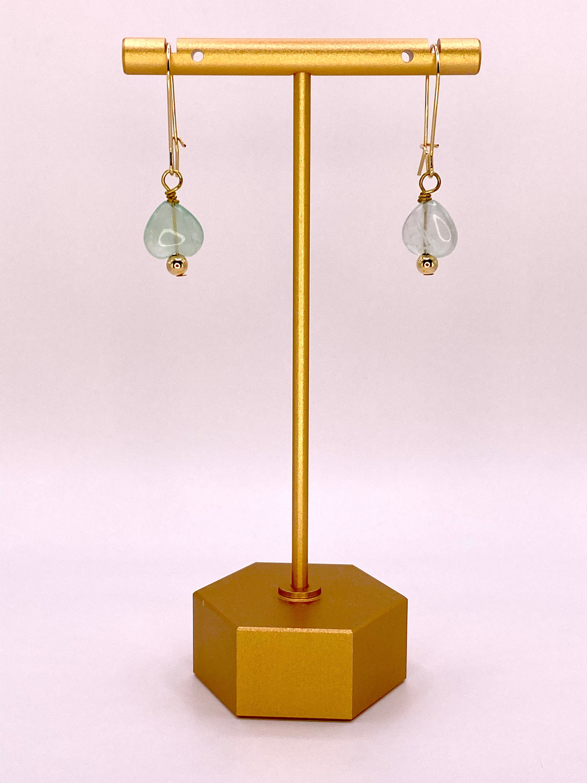 Green Fluorite Heart Earrings