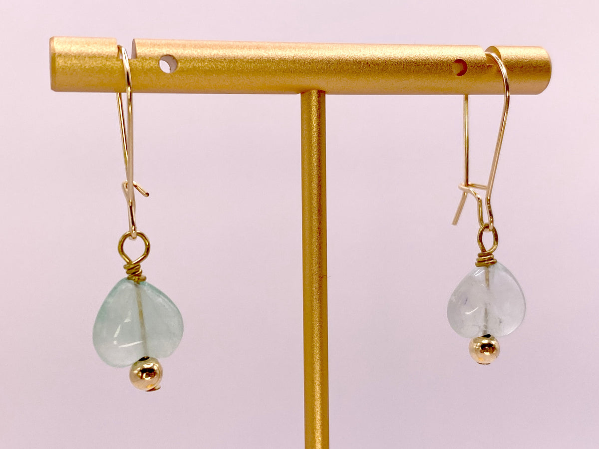 Green Fluorite Heart Earrings